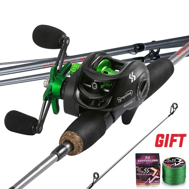 Premium 5.6ft Carbon Fiber Fishing Rod and Baitcasting Reel Combo