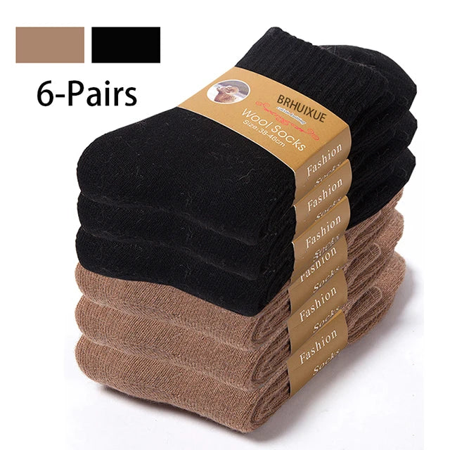 6 Pairs Super Thick Winter Wool Socks