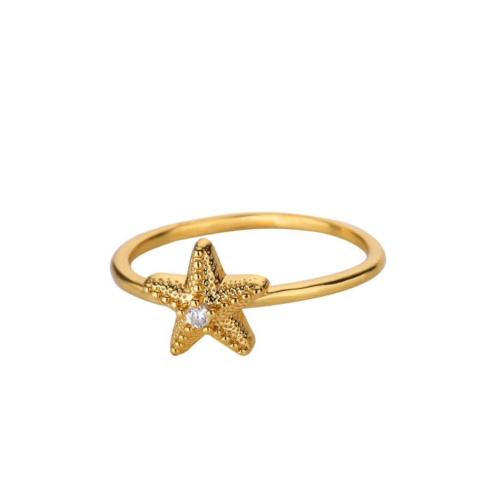 Zircon Starfish Ring for Women