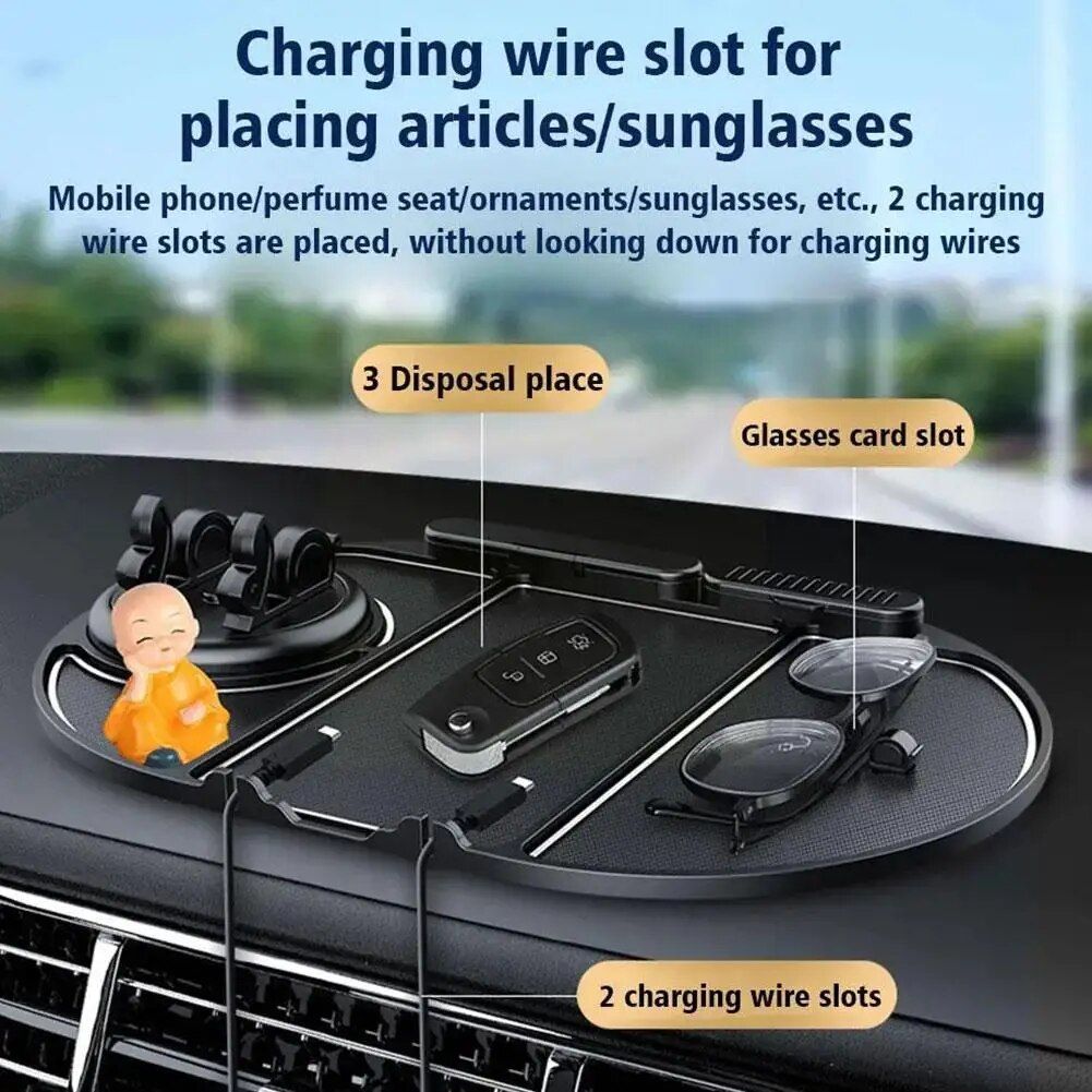 Universal Silicone Car Dashboard Anti-Slip Mat with Phone Holder