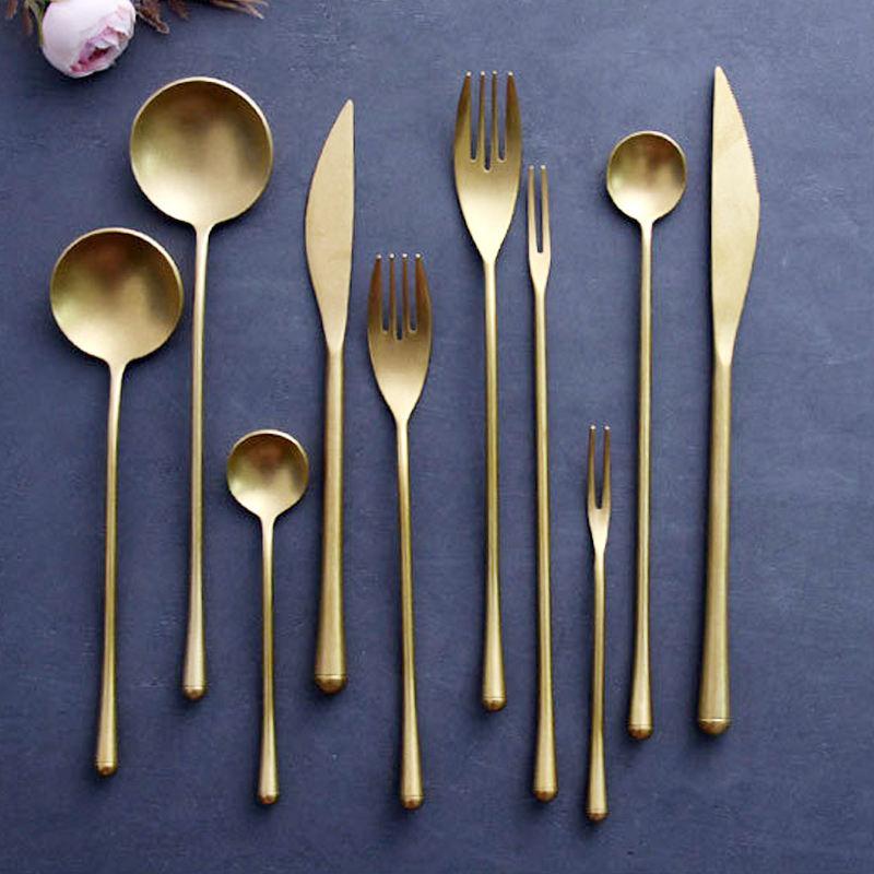 Vintage Gold Stainless Steel Cutlery Set