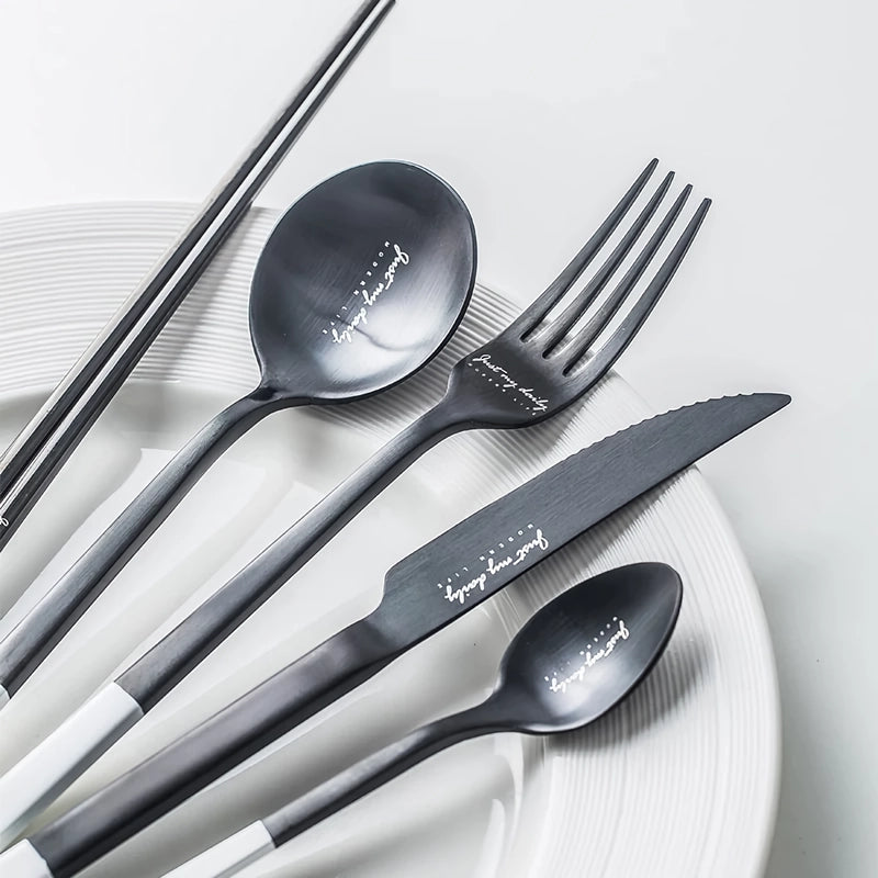 Elegant Nordic Stainless Steel Cutlery Set