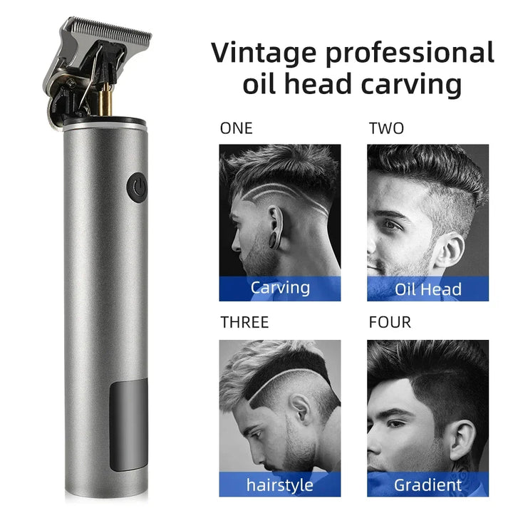 Electric Hair Trimmer for Men - Cordless Beard & Hair Cutting Machine, Professional Clippers with Adjustable Gears