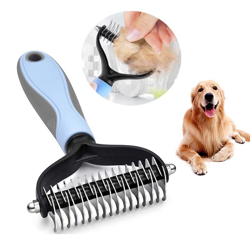 Premium Pet Deshedding Tool – Stainless Steel Dog & Cat Grooming Brush