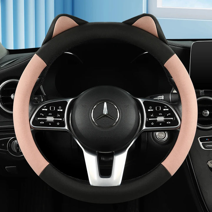 Cat Ears Steering Wheel Cover - Stylish Anti-Slip Car Handle Cover