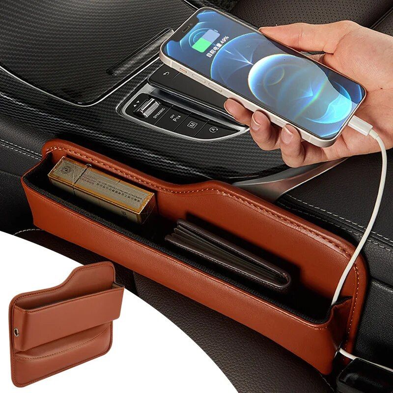 Luxury PU Leather Car Seat Gap Organizer - Model B2418