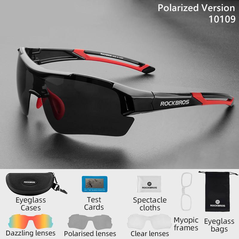 Polarized Sports Cycling Sunglasses with Interchangeable Lenses for Men and Women