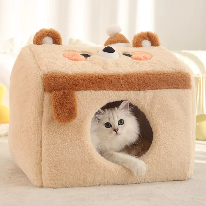 Cozy Winter Cat House and Dog Bed