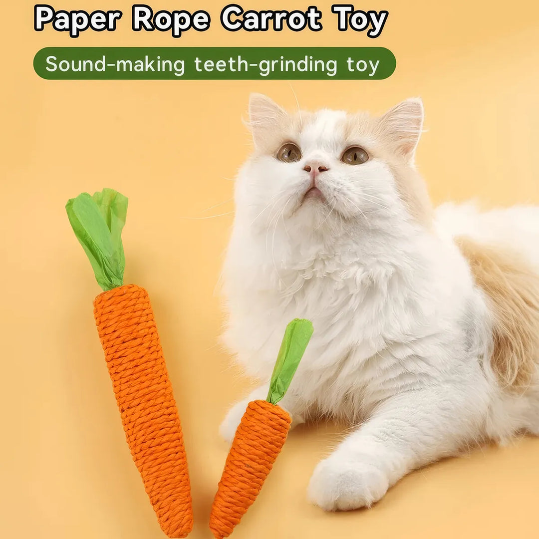 Interactive Carrot Cat Toy: Enticing Bite-Resistant Fun!