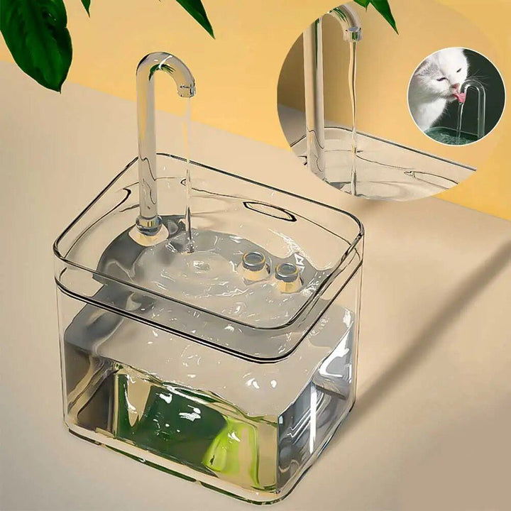 USB-Powered Transparent Pet Water Fountain with Auto Filter