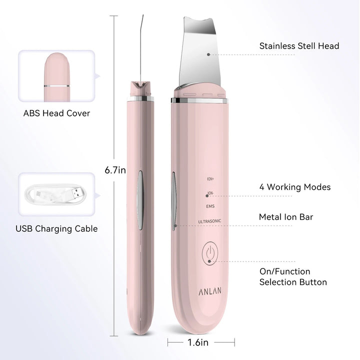 Ultrasonic Skin Scrubber | Deep Cleansing Facial Peeling Shovel | Pore and Blackhead Removal Tool