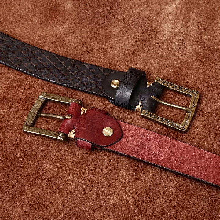 3.8CM Thick Italian Pure Cowhide Leather Belt