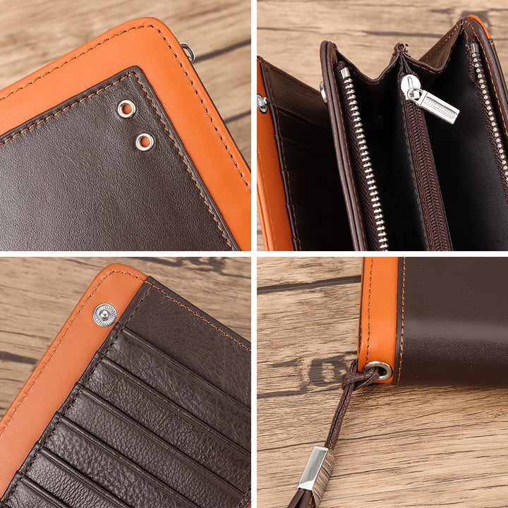 Men’s RFID Blocking Long Leather Wallet