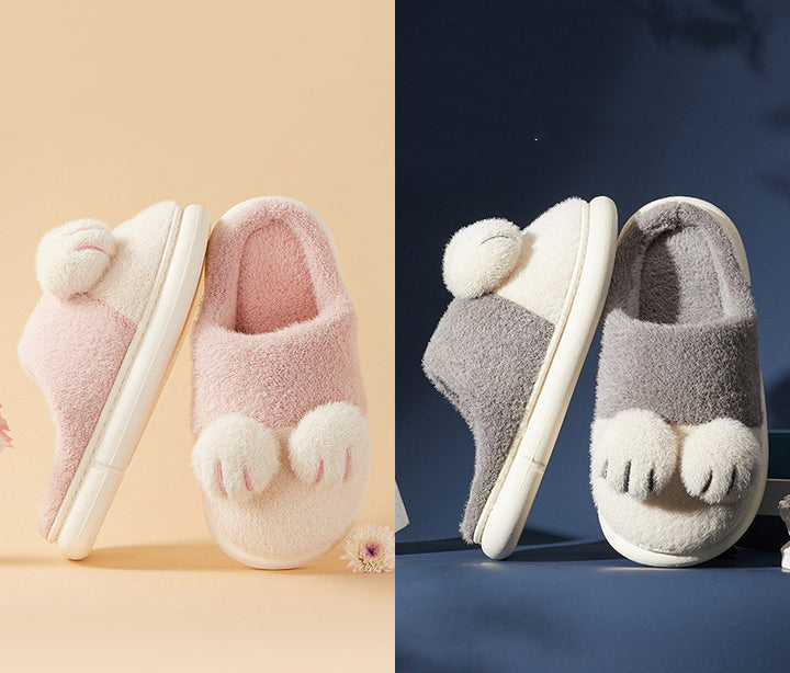 Cat's Claw Cotton Slippers Women Cute Plush