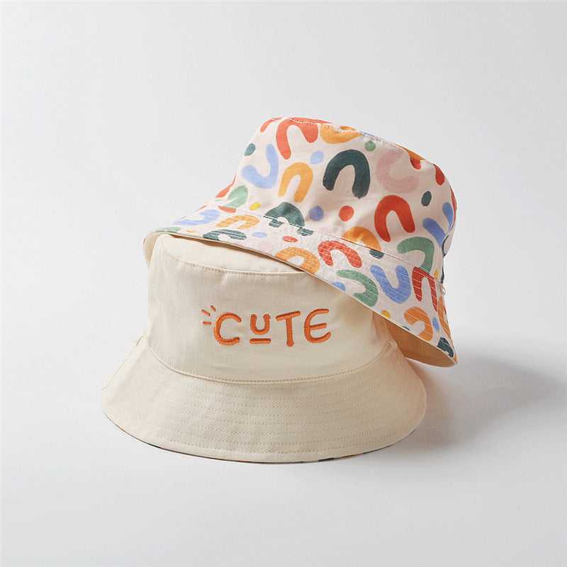 Solid Letter Print Kids Bucket Hat