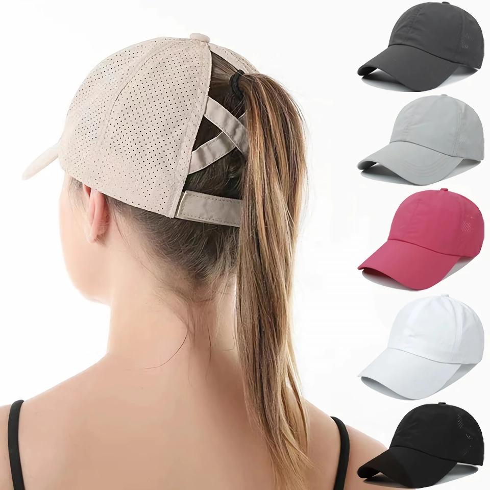 Summer Mesh Ponytail Baseball Sports Cap for Women