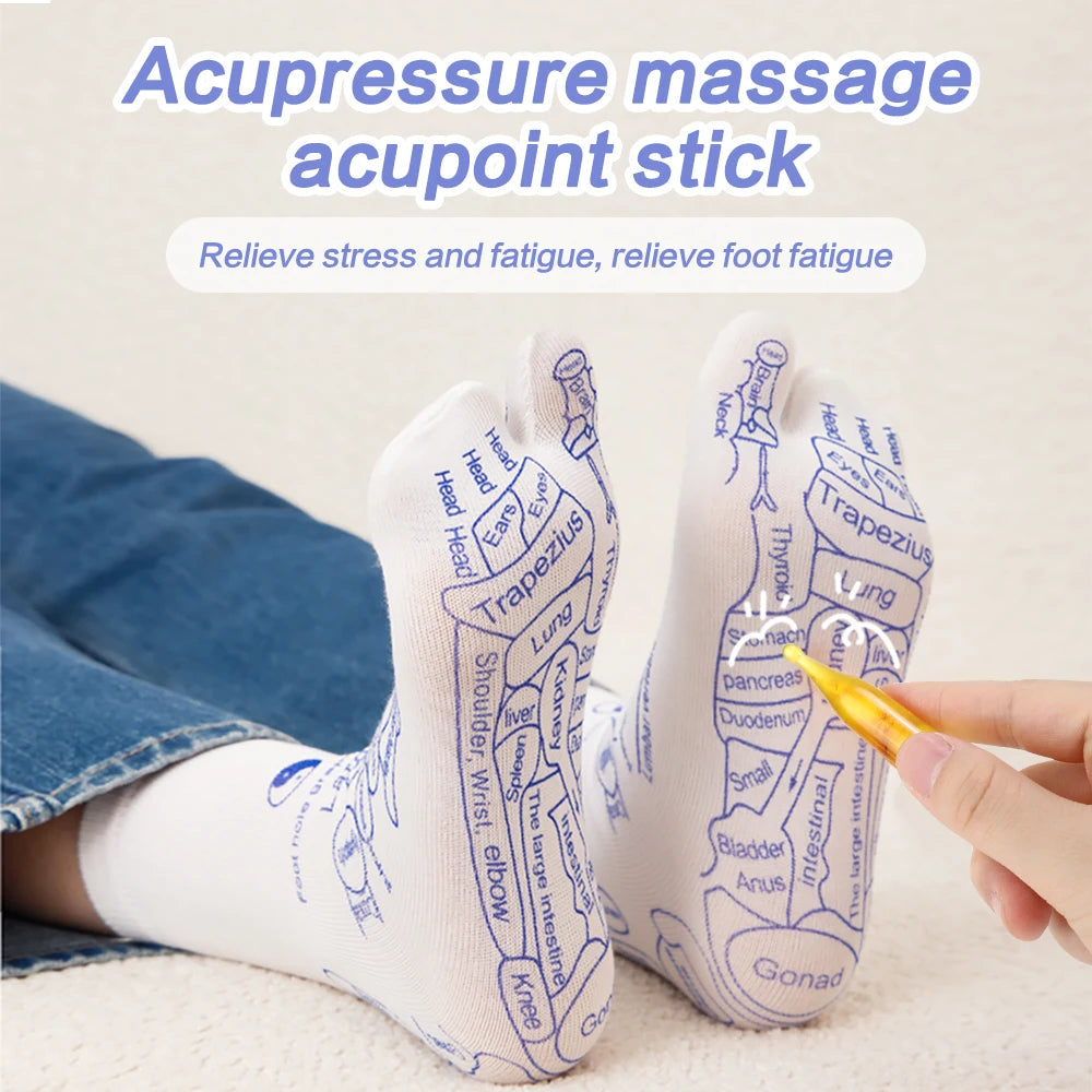 Foot Reflexology Massage Socks with Acupressure Stick