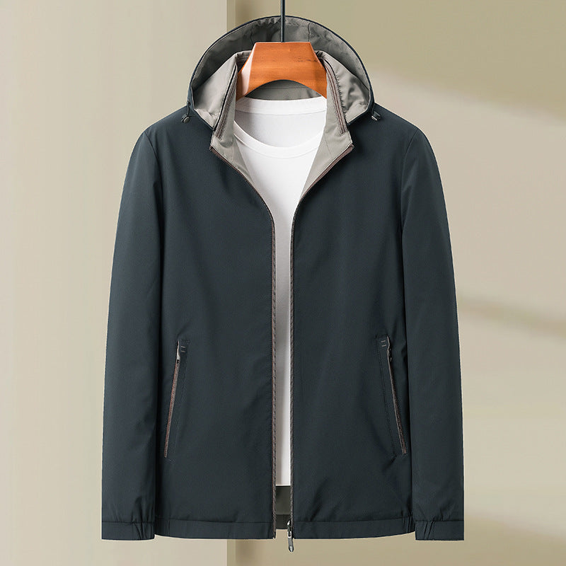 Straight Zipper Hooded Close Up Casual Coat