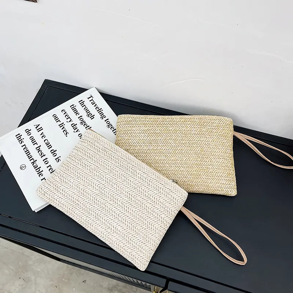 Bohemian Straw Woven Clutch