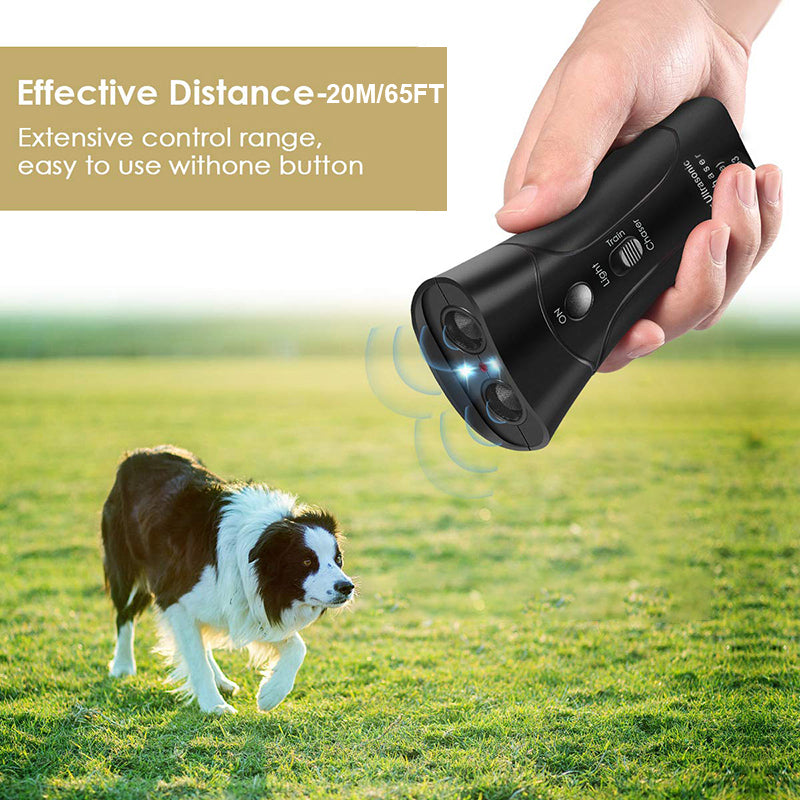 Durable Ultrasonic Dog Repeller with LED Flashlight for Bark Control