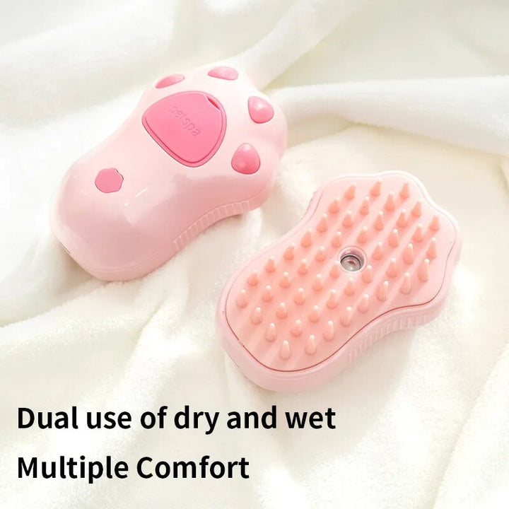 Steamy Massage Pet Grooming Brush with Electric Water Spray