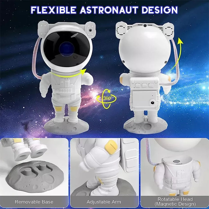 Starry Sky Astronaut Night Light Galaxy Projector Lamp with Remote Control and Timer