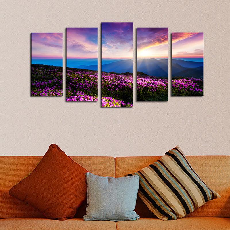 5Pcs Canvas Print Paintings Scenery Oil Painting Wall Decorative Printing Art Picture Frameless Home Office Decoration - MRSLM