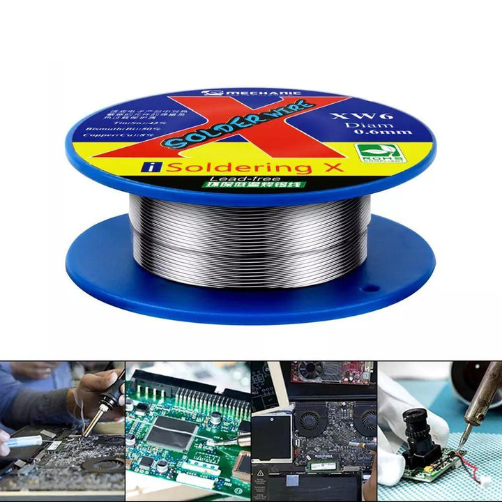 MECHANIC 50g 0.5/0.6mm Rosin Core Lead-Free Solder Wire 138℃ Real Low Melting Point Solder Wire Welding Flux Sn 42%/Bi 50%/Cu 8% - MRSLM