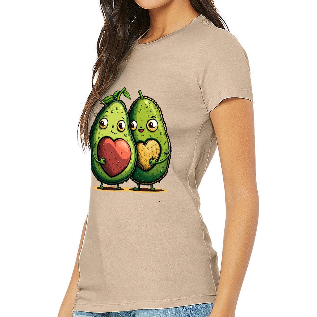 Avocado Slim Fit T-Shirt - Love Couple Women's T-Shirt - Graphic Slim Fit Tee - MRSLM