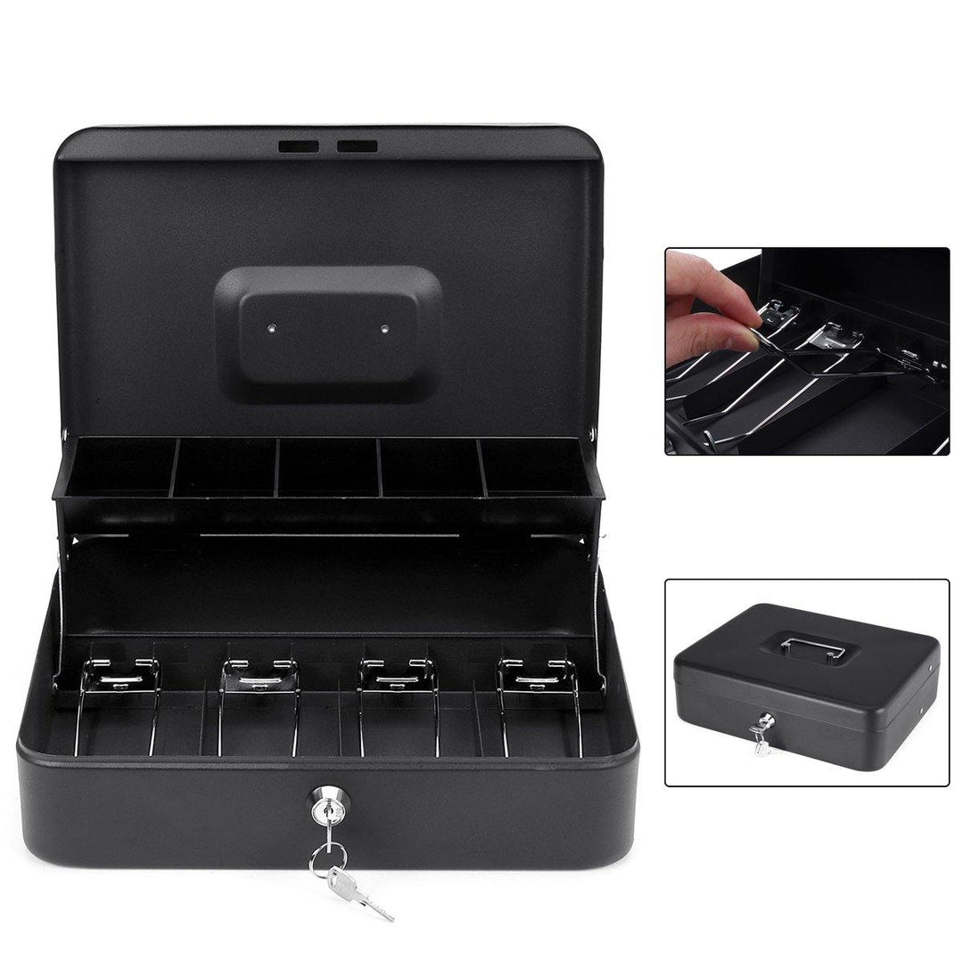 4 Bill 5 Coin Cash Drawer Tray Storage Box for Cashier Money Security Lock Safe Box - MRSLM