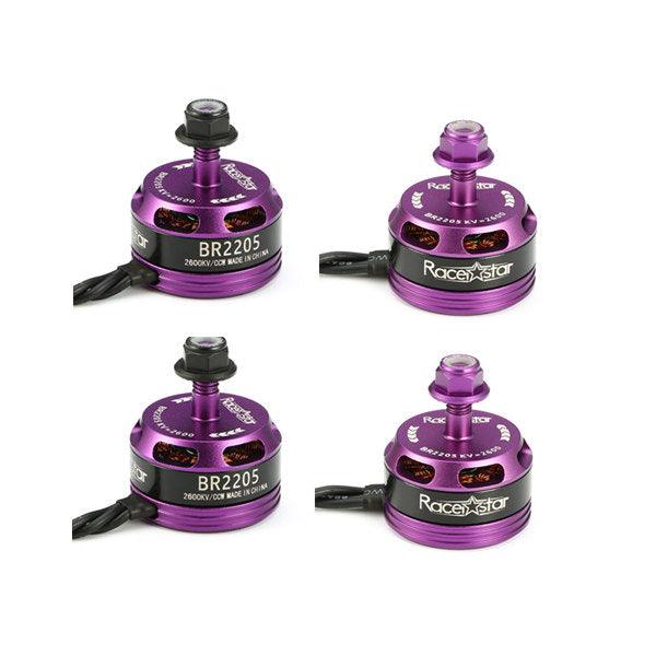 4X Racerstar Racing Edition 2205 BR2205 2600KV 2-4S Brushless Motor Purple For 210 X220 250 280 for RC Drone - MRSLM