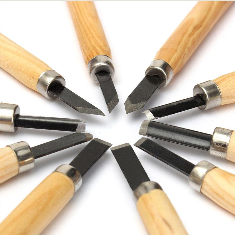 3/4/5/6/8/10/12Pcs Hand Wood Carving Chisels Steel Seal Stone Lettering Engraving Set Tools Engraving Pen - MRSLM