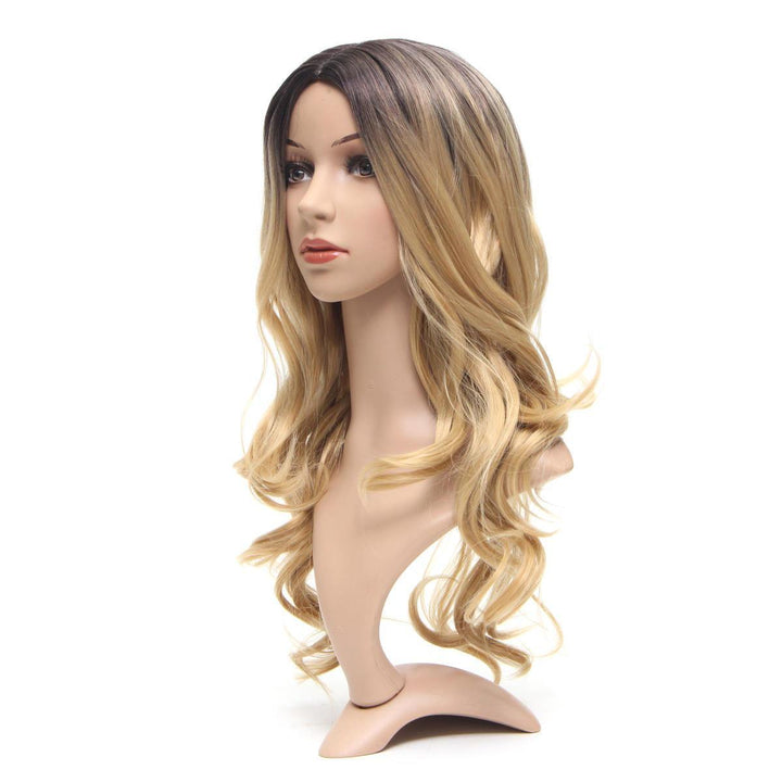 Women Wig Full Synthetic Long Wavy Hair Ombre Blonde Party Wigs - MRSLM