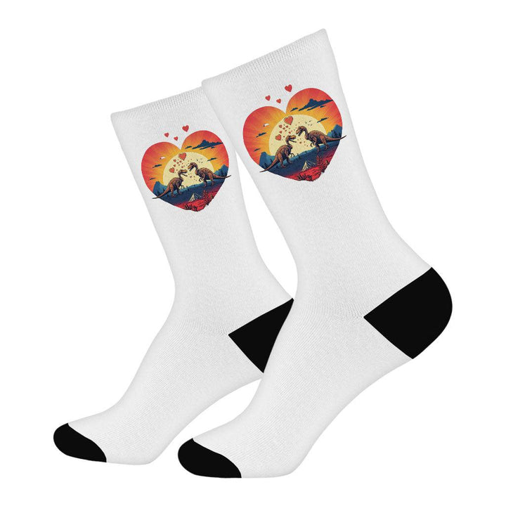 Cartoon Socks - Dinosaur Themed Novelty Socks - Unique Crew Socks - MRSLM