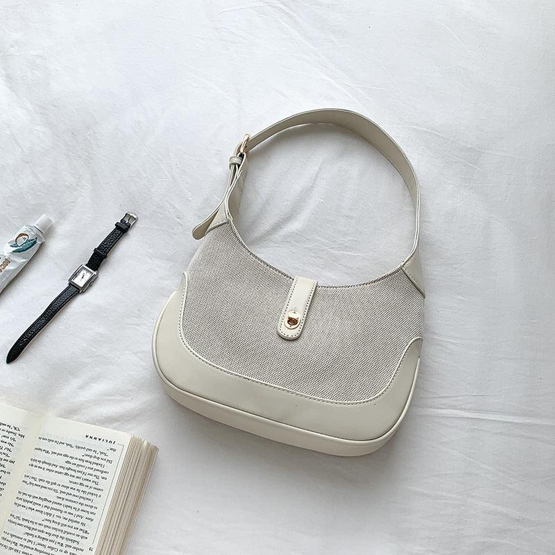 Women's High-grade Canvas Splicing Handbag - MRSLM