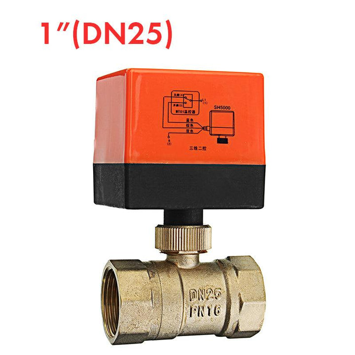 TMOK TK260 1/2" 3/4" 1" 1-1/4" Motorized Electric Brass Ball Valves 3 Wire AC 220V Full Port Valve - MRSLM