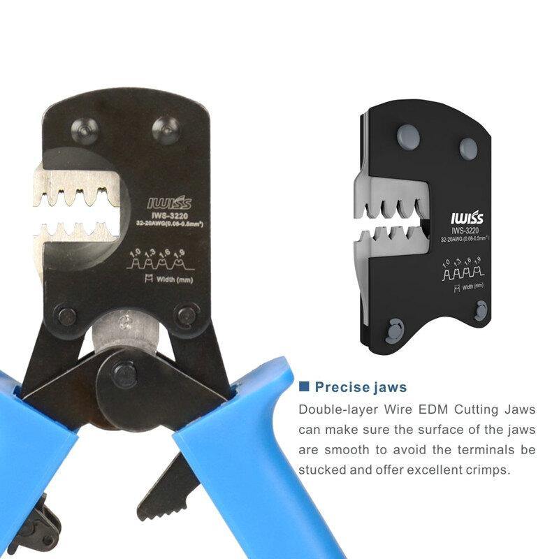 Fasen IWS-3220 Crimping Tool For JST DuPont Terminals Mini Hand Crimper Plier For Narrow-pitch Connector Pins 0.03-0.5mm2 AWG: 32-20 - MRSLM