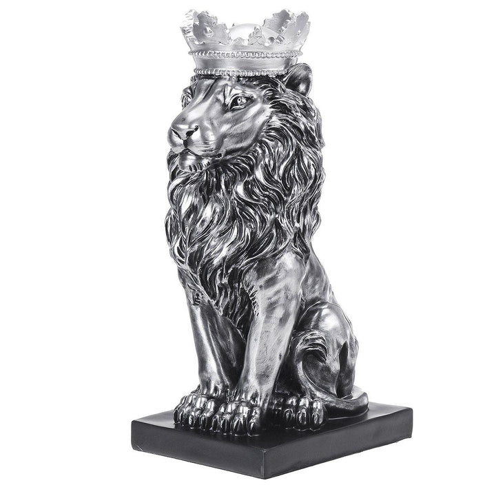 Nordic Style Crown Lion Statue Handicraft Decorations for Home Office Hotel Desk - MRSLM