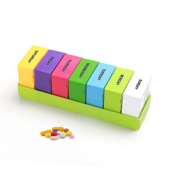 KC-JS2804 7 Days Pill Box Organizer Portable Weekly Travel Medicine Storage Case - MRSLM