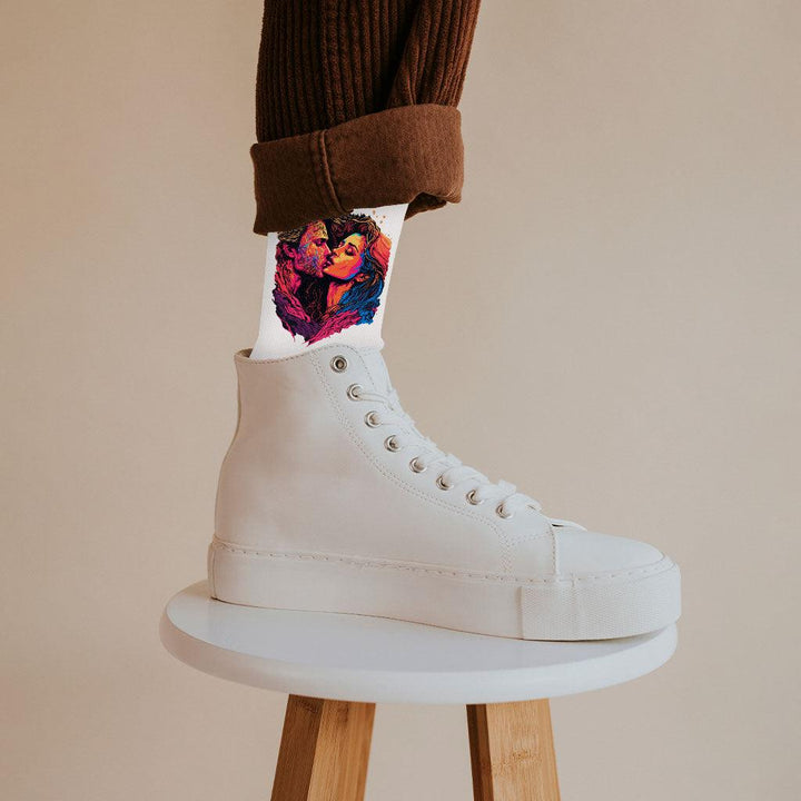 Passion Socks - Couple Print Novelty Socks - Unique Crew Socks - MRSLM