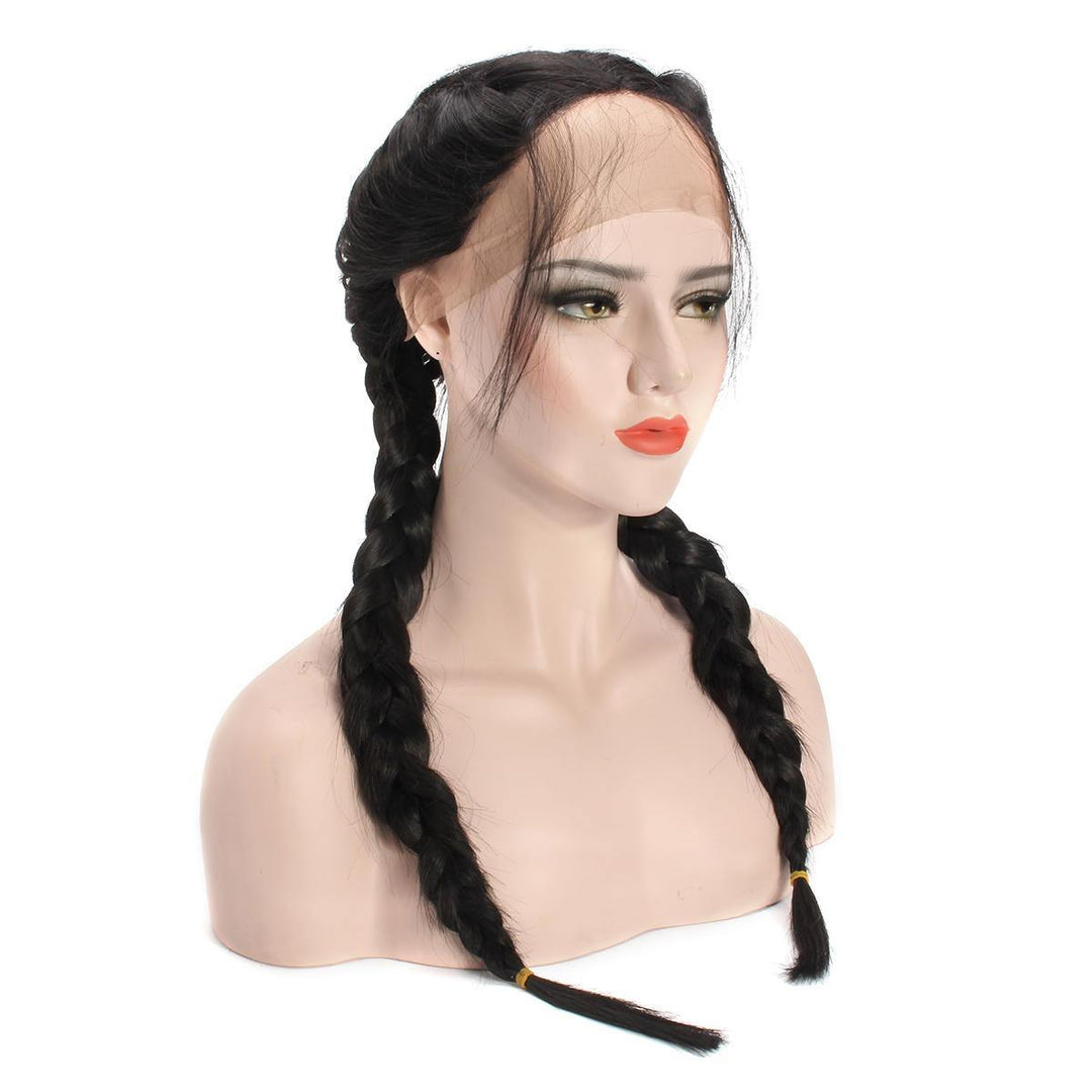 26'' Deep Straight Braided Lace Front Human Hair Wig - MRSLM