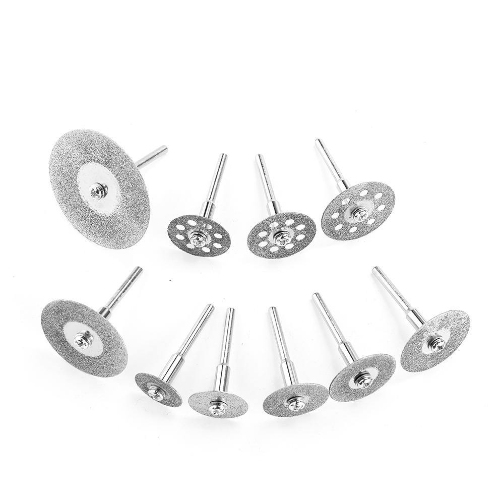 Drillpro 10pcs Diamond Cutting Discs Cut Off Wheel Set For Dremel Rotary Tool Saw Blade - MRSLM