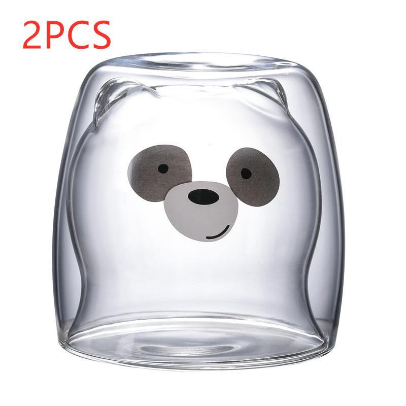 3D Double Layer Lovely Panda Cup Skull Wine Cup - MRSLM