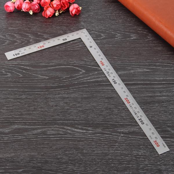 150 x 300mm Metric Square Ruler Stainless Steel 90 Degree Angle Corner Ruler - MRSLM