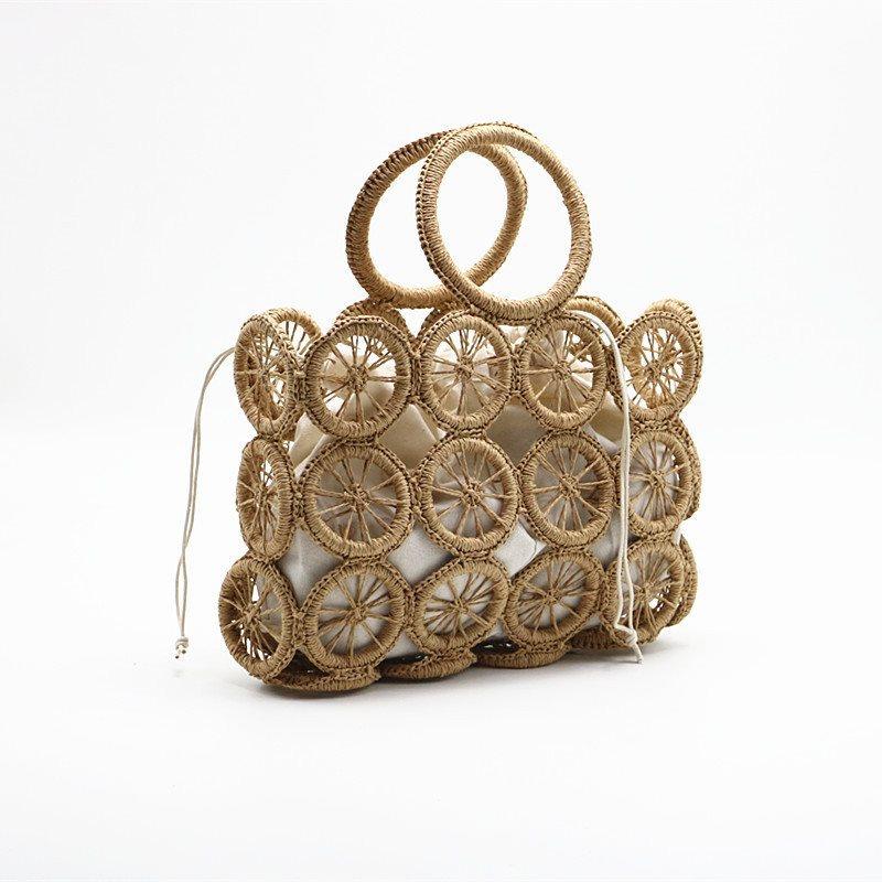 The New Circle Hollow Paper Rope Woven Bag Diagonal Straw - MRSLM