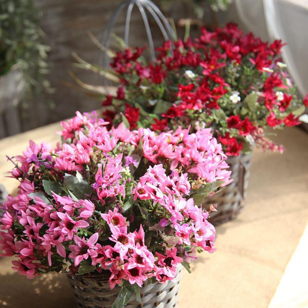 25 Heads/1 Bouquet Artificial Flowers Plant China Aster Simulation Wedding Decor - MRSLM