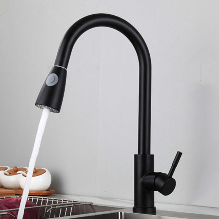 Kitchen Sink Faucet 360°Swivel Pull Out Water Tap Deck Mounted Cold Hot Mixer With Hose - MRSLM