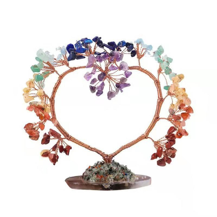 Gravel Crystal Tree Heart Shaped Ornament - MRSLM