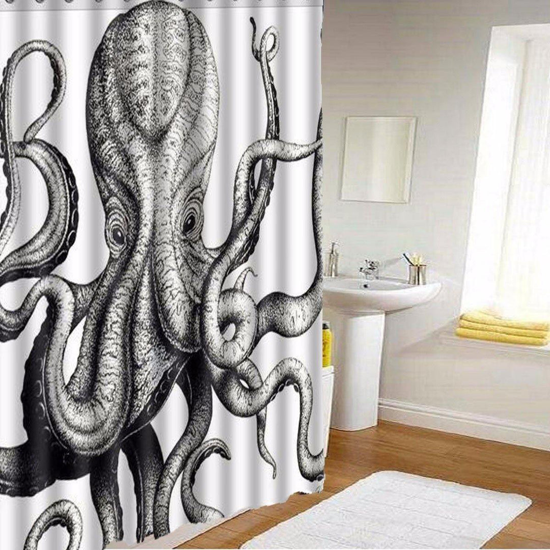 Octopus Bathroom Waterproof Shower Curtain Polyester Fabric Bathroom Curtain - MRSLM