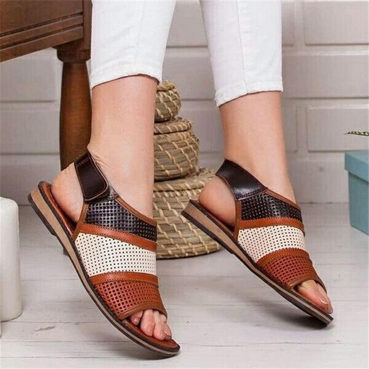 Breathable mesh fish mouth flat sandals - MRSLM